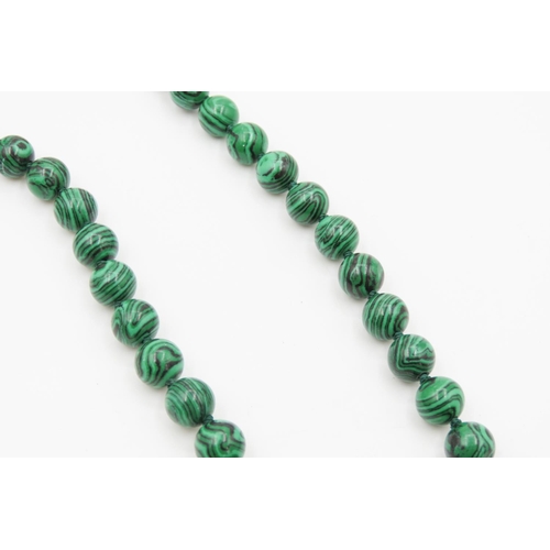 420 - Malachite Bead Necklace 60cm Long