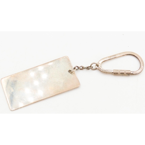 421 - Silver Plate Key Ring in Presentation Case 5cm High