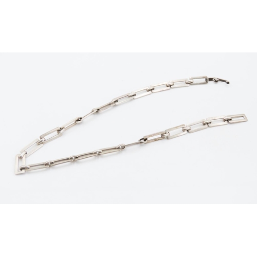 449 - Silver Chain Link Necklace 42cm Long