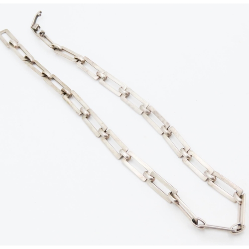 449 - Silver Chain Link Necklace 42cm Long