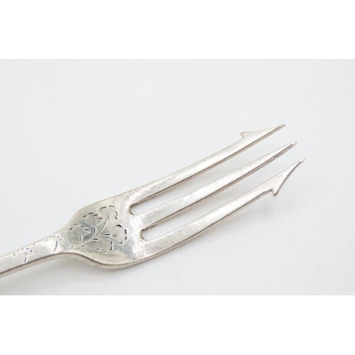 451 - Silver Pickle Fork Incised Floral Detailing 18cm Long