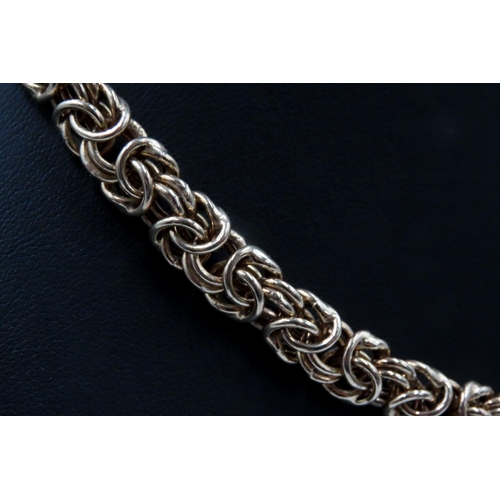 453 - Brev Milor Silver Gilt Byzantine Link Necklace 42cm Long