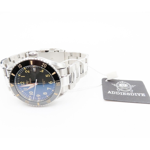 458 - Addiesdive Deep Sea Hunter Automatic Movement 200M Stainless Steel Watch Navy Dial Glow in the Dark ... 