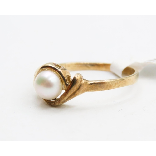 483 - 9 Carat Yellow Gold Pearl Set Ring Size N As New Unworn