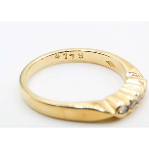 488 - Five Stone Diamond Bezel Set Ring Mounted in 18 Carat Yellow Gold Ring Size N and a Half As New Unwo... 