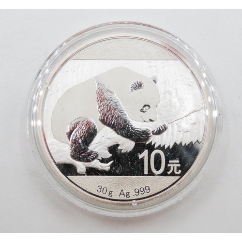 515 - 30 Gram Fine 999.9 Silver Commemorative Panda Coin Mint Condition Encapsulates with Presentation Cas... 