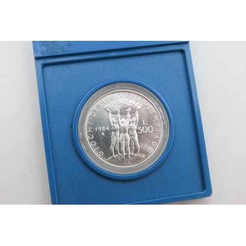 516 - XXIII Olimpiade Los Angeles 1984 Commemorative Coin Mint Condition Encapsulates with Original Presen... 