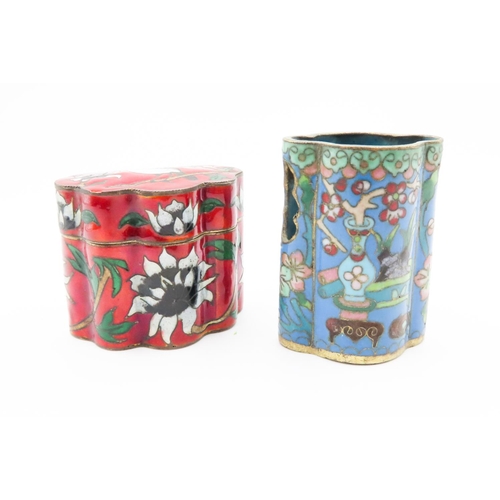 533 - Two Cloisonne Trinket Boxes Highest 4.5cm High