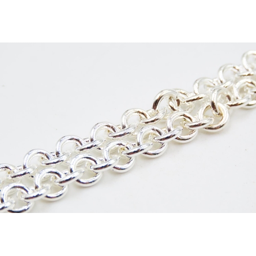 540 - Guess Silver Tone Heart Charm Bracelet 19cm Long