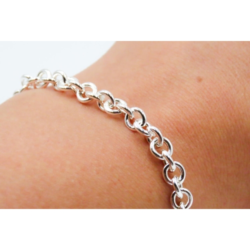 540 - Guess Silver Tone Heart Charm Bracelet 19cm Long