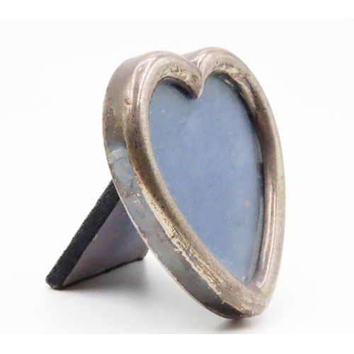 542 - Silver Heart Form Photograph Frame 7cm High