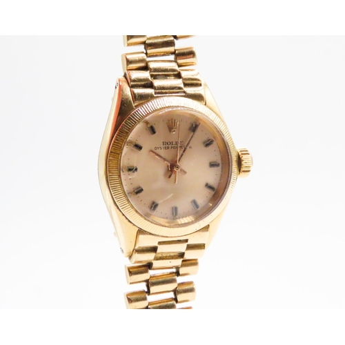 551 - 18 Carat Yellow Gold Rolex Oyster Perpetual Ladies Wristwatch