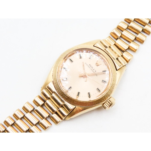 551 - 18 Carat Yellow Gold Rolex Oyster Perpetual Ladies Wristwatch