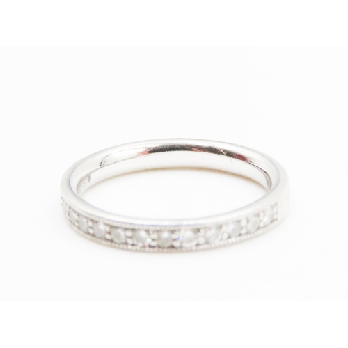 576 - Diamond Half Eternity Ring Mounted in Platinum Band Ring Size I and a Half