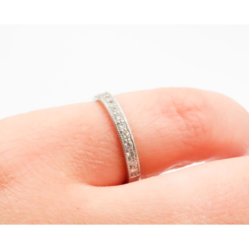 576 - Diamond Half Eternity Ring Mounted in Platinum Band Ring Size I and a Half