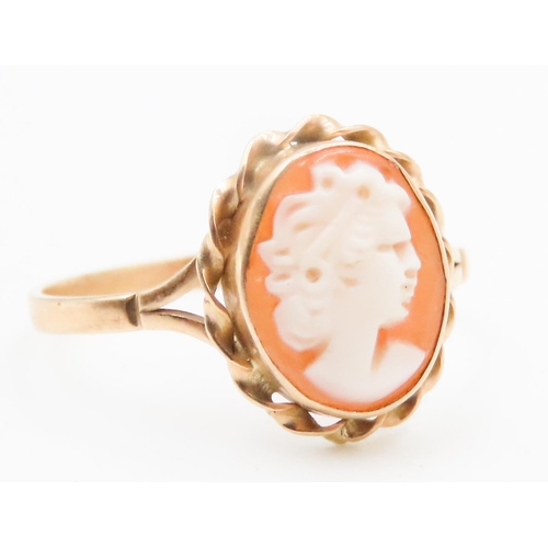 582 - Cameo Ring Mounted in 14 Carat Yellow Gold Ring Size M