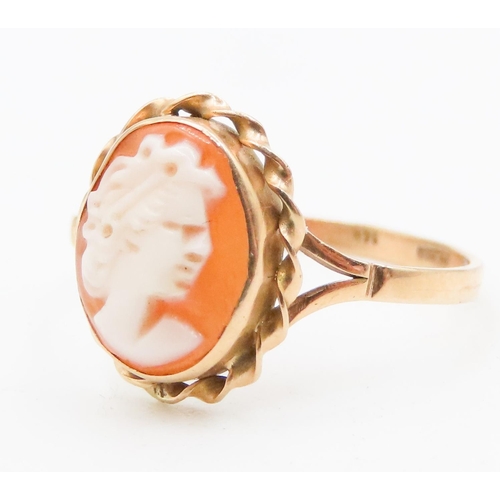 582 - Cameo Ring Mounted in 14 Carat Yellow Gold Ring Size M