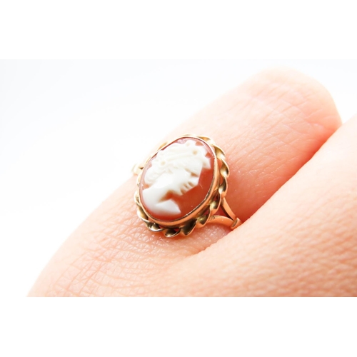 582 - Cameo Ring Mounted in 14 Carat Yellow Gold Ring Size M