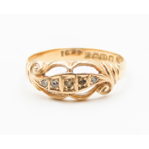 586 - Finely Detailed Diamond Five Stone Set Ring Mounted in 18 Carat Yellow Gold Ring Size M