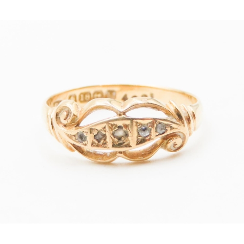 586 - Finely Detailed Diamond Five Stone Set Ring Mounted in 18 Carat Yellow Gold Ring Size M