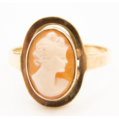 59 - Bezel Set Cameo Ring Mounted in 9 Carat Yellow Gold Ring Size O