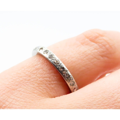 606 - Diamond Set Eternity Ring Mounted in Platinum Ring Size K and a Half