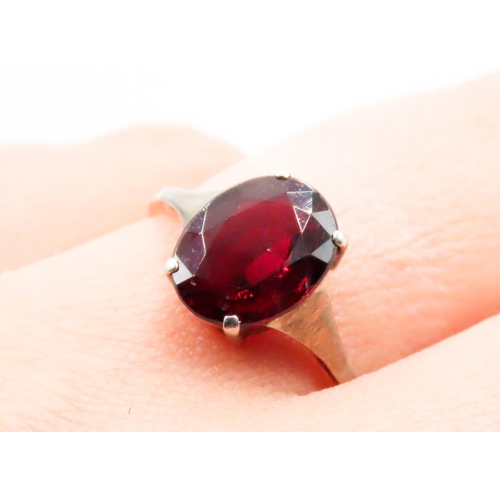 617 - Four Claw Basket Set Red Garnet Single Stone Ring Mounted on 9 Carat Rose Gold Ring Size P and a Hal... 