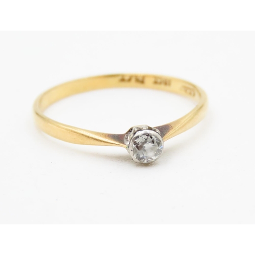 624 - Diamond Solitaire Ring Set in Platinum Mounted on 18 Carat Yellow Gold Ring Size P