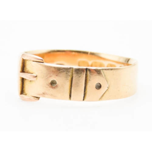 630 - 18 Carat Yellow Gold Buckle Motif Ring Size Q