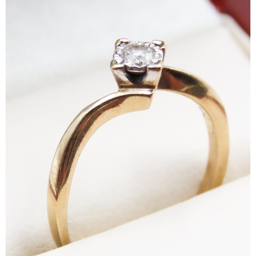 633 - Diamond Solitaire Rub over Set Ring Mounted in 9 Carat Yellow Gold Ring Size K and a Half