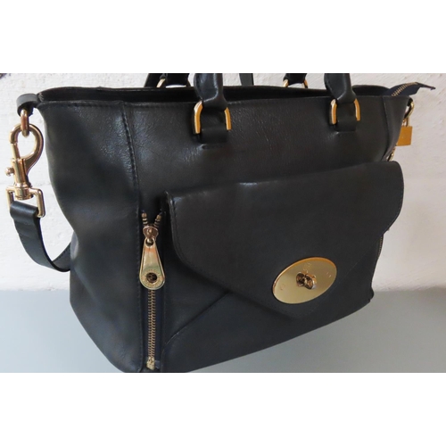 638 - Ladies Leather Mulberry Navy Handbag