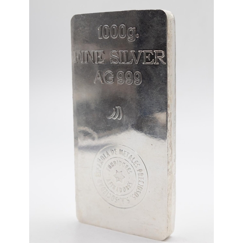 64 - 1000g Fine 999 Silver Bar by Sociedad Espanola De Metales Preciosos