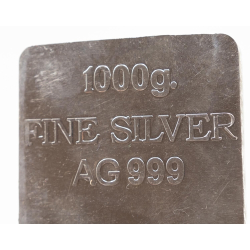 64 - 1000g Fine 999 Silver Bar by Sociedad Espanola De Metales Preciosos