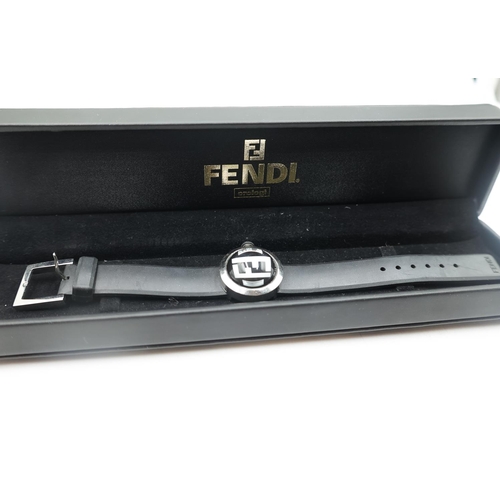 654 - Fendi Boothra Swiss Made Water Resistant Ladies Quartz Watch Presentation Box