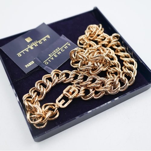 655 - GIVENCHY Curb Link Statement Necklace 60cm Long Presntation Box