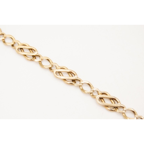 66 - 9 Carat Yellow Gold Celtic Knot Link Bracelet 21.5cm Long