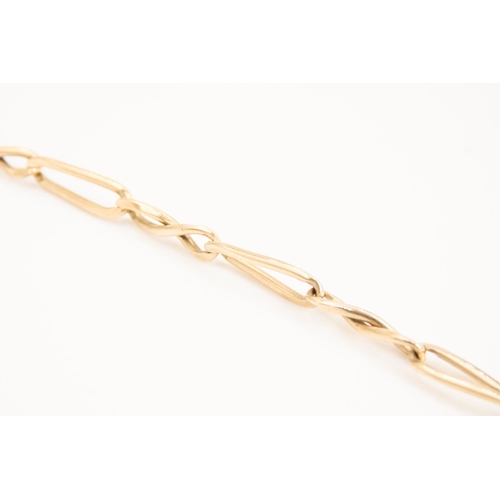 70 - 9 Carat Yellow Gold Oval Twist Link Bracelet 21cm Long