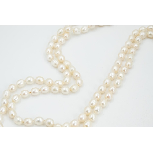 95 - Ladies Pearl Necklace of Good Length 132cm Long