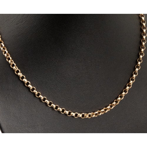 97 - 9 Carat Yellow Gold Belcher Link Necklace 60cm Long