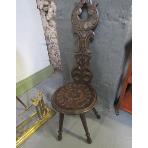 1001 - Antique Carved Fireside Chair Possibkly Welsh