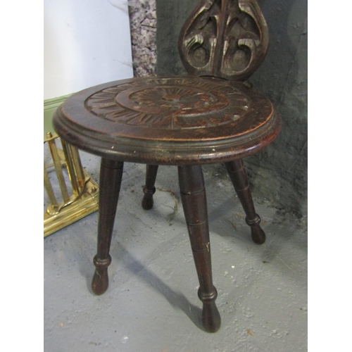 1001 - Antique Carved Fireside Chair Possibkly Welsh