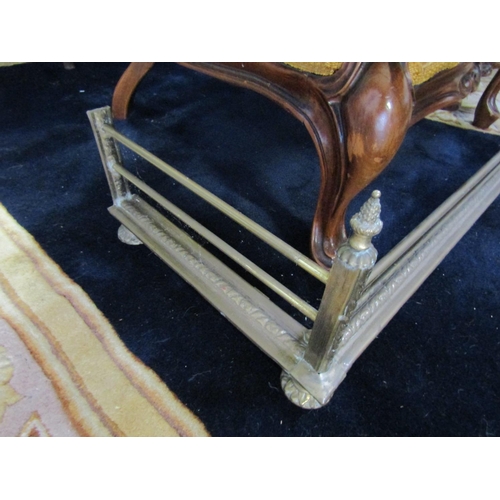 1005 - Edwardian Cast Brass Rail Form Fender 6ft Wide Approximately