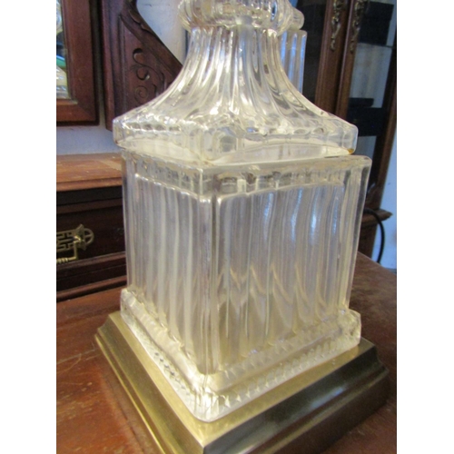 1012 - Pair of Crystal Table Lamps Urn Form Each Attractively Detailed with Ormolu Mounts Above Polished Ca... 