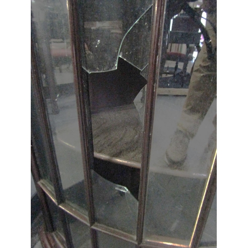 1018 - Corner Cabinet Mahogany Astral Glazed Full Length Door Five Shelves Contained Within Approximately 6... 