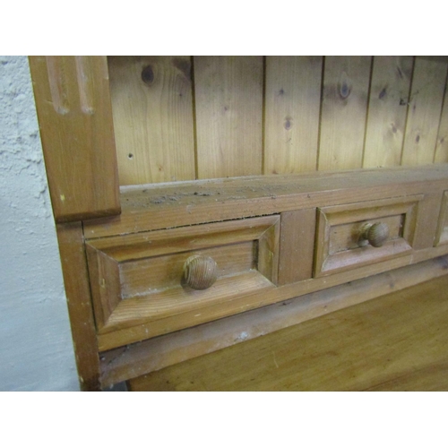 1023 - Pine Kitchen Wall Hanging Cabinet with Four Drawers to Base Approximately 38 Inches Wide x 42 Inches... 