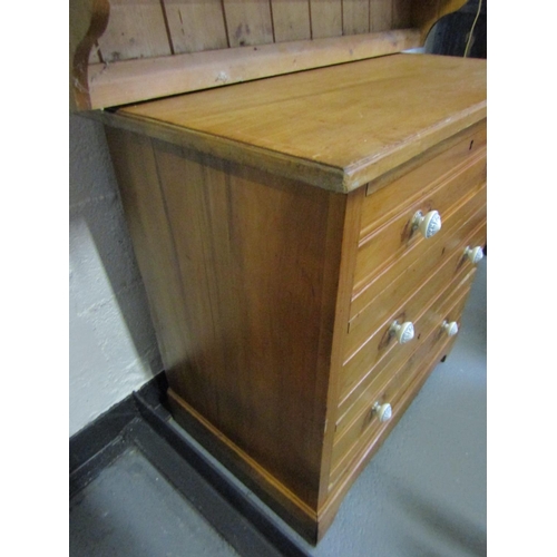 1024 - Pine Chest of Three Long Drawers Approximately 32 Inches Wide x 29 Inches High