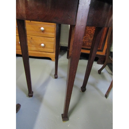 1025 - Circular Form Mahogany Table Approximately 22 Inches Diameter x 30 Inches High