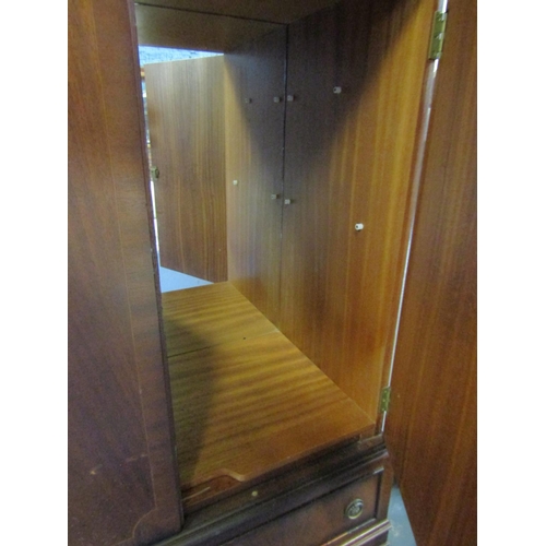 1027 - Mahogany Twin Door Drinks Cabinet Mirrored Interior with Twin Drawers to Frieze Approximately 38 Inc... 