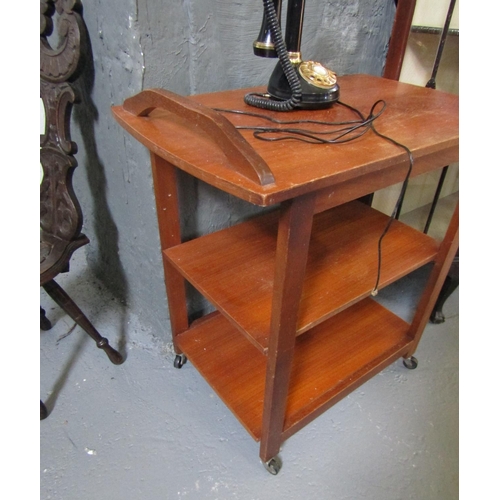 1029 - Three Tier Mahogany Hostess Trolley Vintage Restrained Form 30 Inches Wide x 28 Inches High Approxim... 