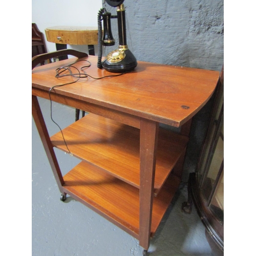 1029 - Three Tier Mahogany Hostess Trolley Vintage Restrained Form 30 Inches Wide x 28 Inches High Approxim... 